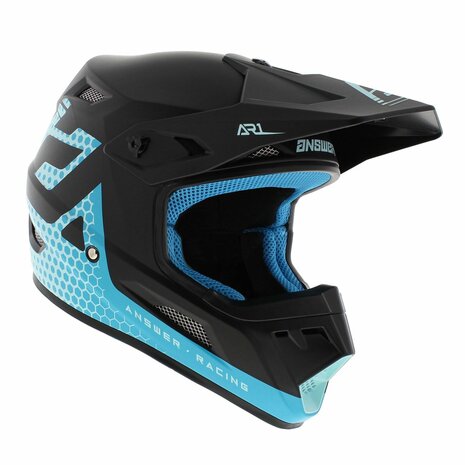 Answer AR1 MX helmet Charge matt black light blue - Size L