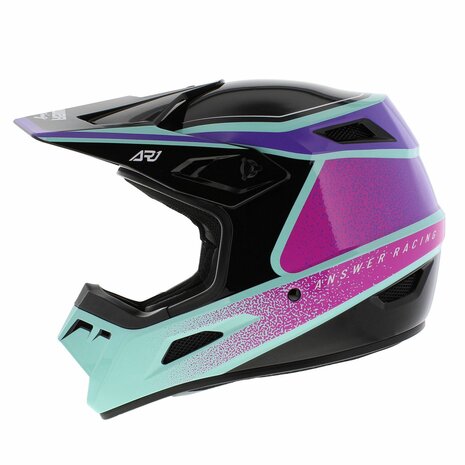 Answer AR1 MX Helmet Vivid gloss black blue purple Size XXL