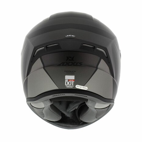 Axxis-Draken-S-integraal-helm-premier-mat-zwart-titanium-achterkant