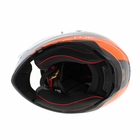 HJC F70 Carbon Motorcycle Full Face helmet Ubis gloss carbon black blue silver orange - Size M