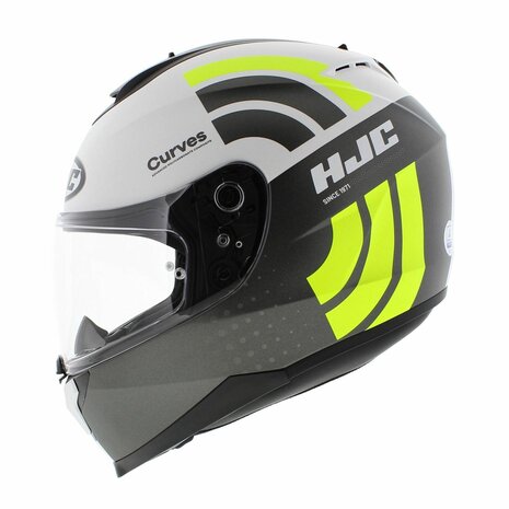 HJC C70 Full Face Motorcycle helmet Curves MC4HSF matt anthracite white yellow