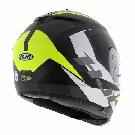 HJC C70 Full Face Motorcycle helmet Troky MC4HSF matt black white yellow - Size L