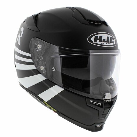 HJC RPHA 70 Full face Helmet - Stipe MC10 - Matt Black White