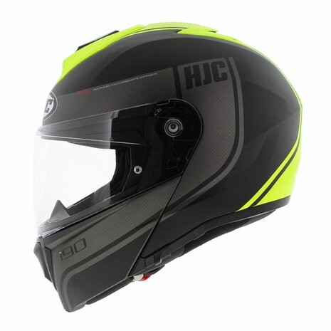 HJC I90 Flip Up Motorcycle helmet Davan MC4 matt anthracite black yellow - Size XS