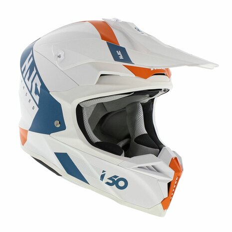 HJC I50 MX offroad motorcycle helmet Erased MC47SF matt white blue orange - Size XS