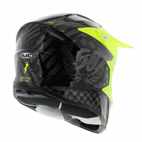 HJC I50 MX offroad motorcycle helmet Artax MC4H gloss black yellow - Size XS