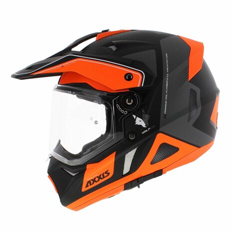 Axxis Wolf DS Enduro Adventure helmet Roadrunner matt black KTM orange