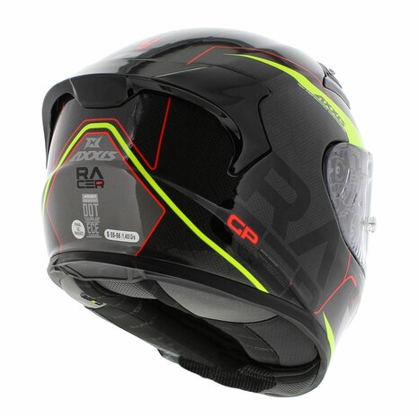 Axxis Racer GP SV Full Face Helmet Carbon Spike A3 - Gloss Black Fluo Yellow