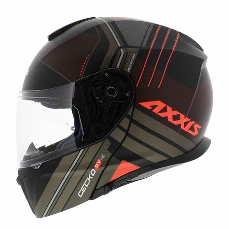 Axxis Gecko SV modular helmet Epic matt black red