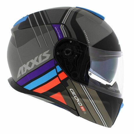 Axxis Gecko SV modular helmet Epic matt black blue purple orange