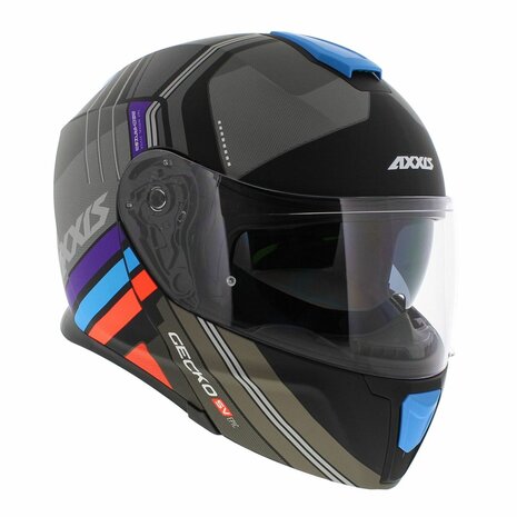 Axxis Gecko SV modular helmet Epic matt black blue purple orange