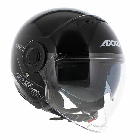 Axxis Raven SV open face helmet Solid A1 - Gloss black