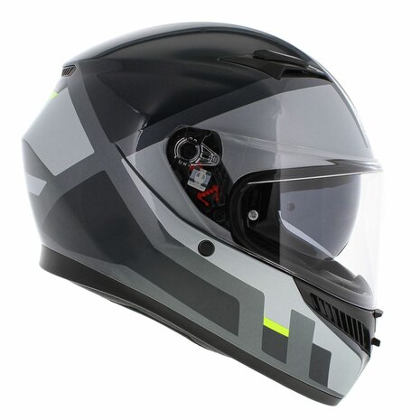 AGV K3 fullface motorcycle helmet Shade gloss black grey yellow