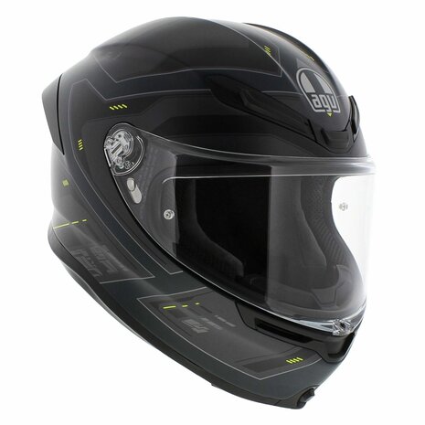 AGV K6 S Enhance helmet matt grey yellow fluo