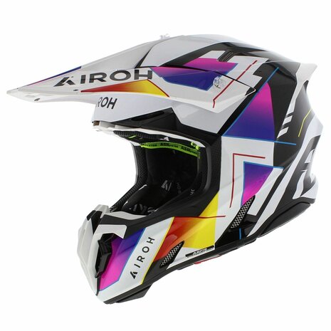 Airoh Twist 3.0 MX Helmet Rainbow gloss black white orange