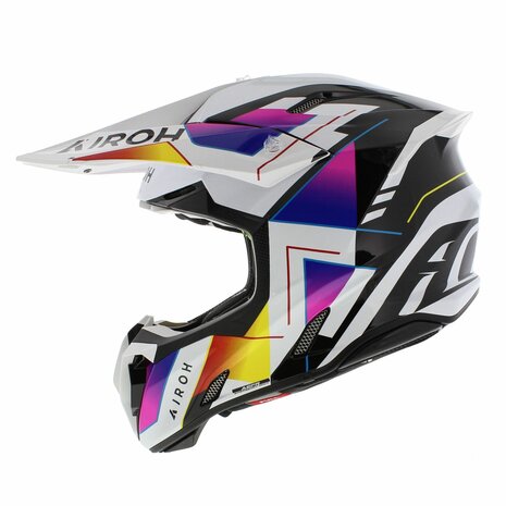 Airoh Twist 3.0 MX Helmet Rainbow gloss black white orange