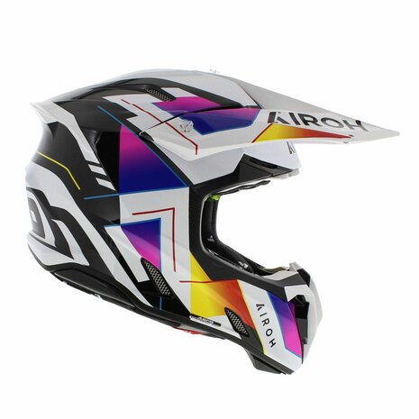 Airoh Twist 3.0 MX Helmet Rainbow gloss black white orange