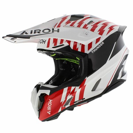 Airoh Twist 3.0 MX Helmet Thunder gloss black white red