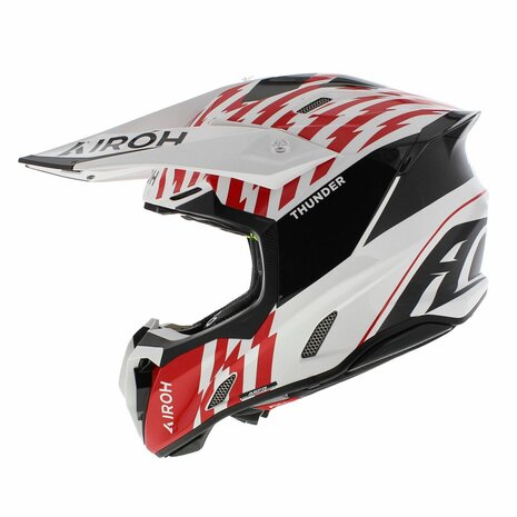 Airoh Twist 3.0 MX Helmet Thunder gloss black white red