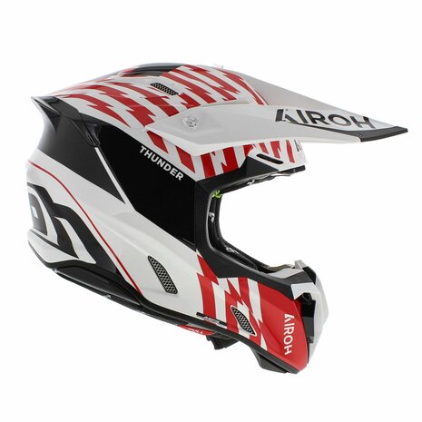 Airoh Twist 3.0 MX Helmet Thunder gloss black white red