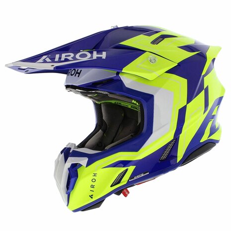 Airoh Twist 3.0 MX Helmet Dizzy gloss white yellow blue