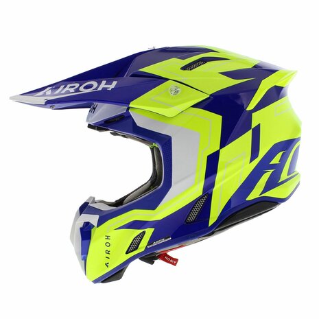 Airoh Twist 3.0 MX Helmet Dizzy gloss white yellow blue