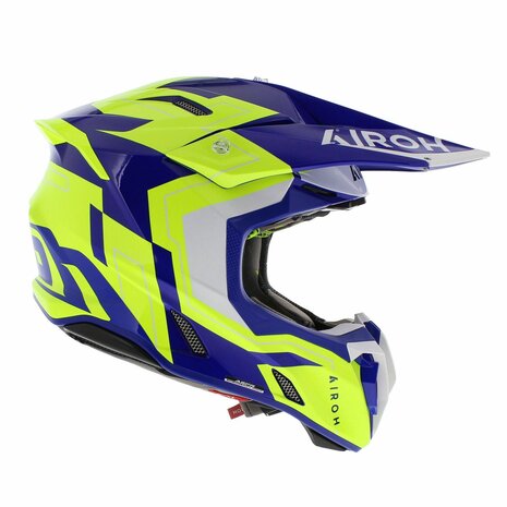 Airoh Twist 3.0 MX Helmet Dizzy gloss white yellow blue