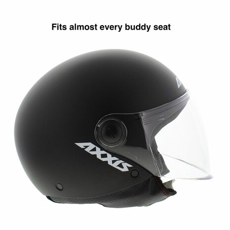 Axxis Square S helm mat zwart passend onder het zadel van scooter
