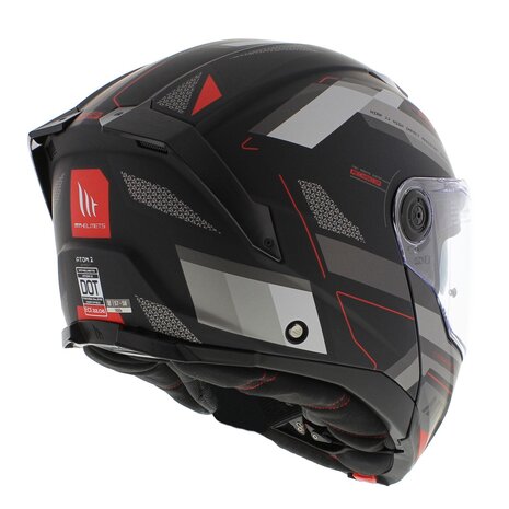 MT Atom 2 SV Modular motorcycle helmet Bast matt black red