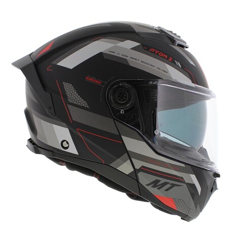 MT Atom 2 SV Modular motorcycle helmet Bast matt black red