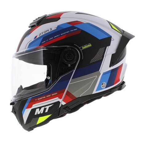 MT Atom 2 SV Modular motorcycle helmet Bast matt blue red white