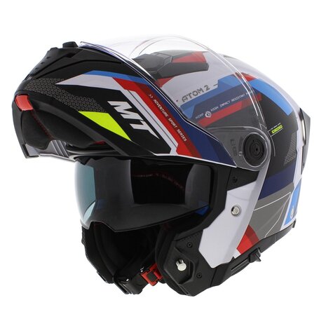 MT Atom 2 SV Modular motorcycle helmet Bast matt blue red white
