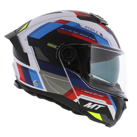 MT Atom 2 SV Modular motorcycle helmet Bast matt blue red white