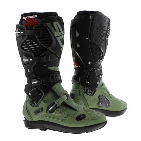 Sidi Crossfire 3 SRS MX Off road Boots Army Green Black