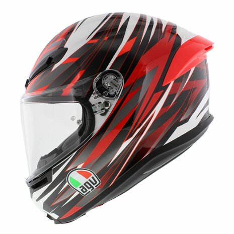 AGV K6 S Reeval helmet gloss white red grey