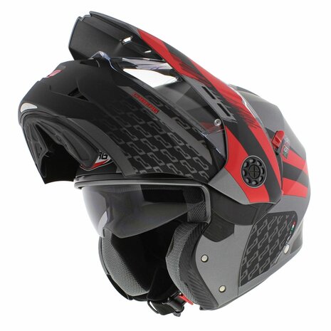 Caberg Tourmax X Sarabe Adventure Flip-Up Modular Helmet Matt Black Red