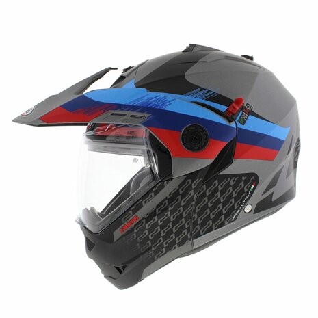 Caberg Tourmax X Sarabe Adventure Modular Helmet Matt Black Blue Red - Size S