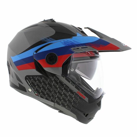 Caberg Tourmax X Sarabe Adventure Flip-Up Modular Helmet Matt Black Blue Red