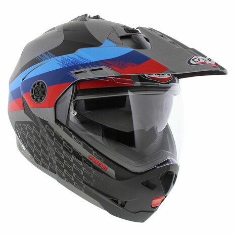 Caberg Tourmax X Sarabe Adventure Flip-Up Modular Helmet Matt Black Blue Red