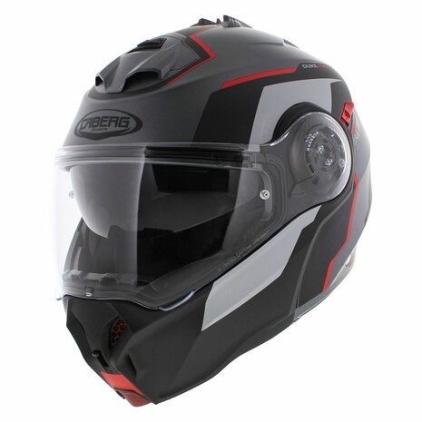 Caberg Duke Evo Move matt black grey red Modular Motorcycle Helmet - Size M