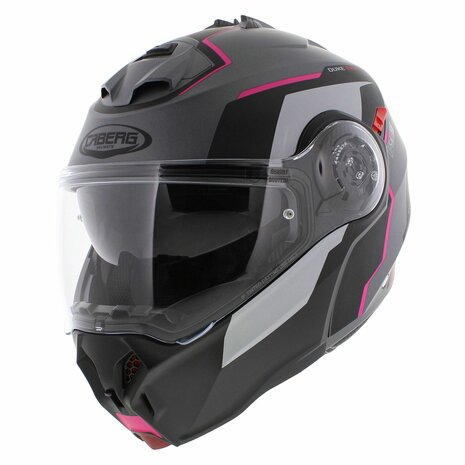 Caberg Duke Evo Move matt black grey pink Modular Motorcycle Helmet