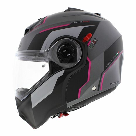 Caberg Duke Evo Move matt black grey pink Modular Motorcycle Helmet
