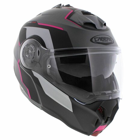 Caberg Duke Evo Move matt black grey pink Modular Motorcycle Helmet