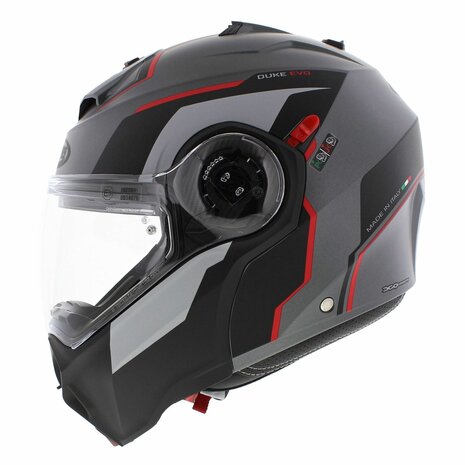 Caberg Duke Evo Move matt black grey red Modular Motorcycle Helmet