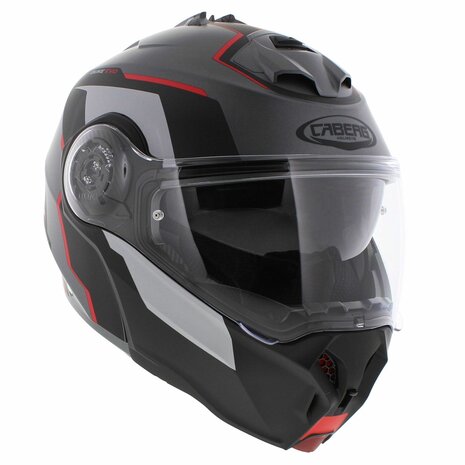 Caberg Duke Evo Move matt black grey red Modular Motorcycle Helmet