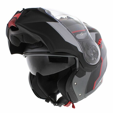 Caberg Duke Evo Move matt black grey red Modular Motorcycle Helmet - Size M