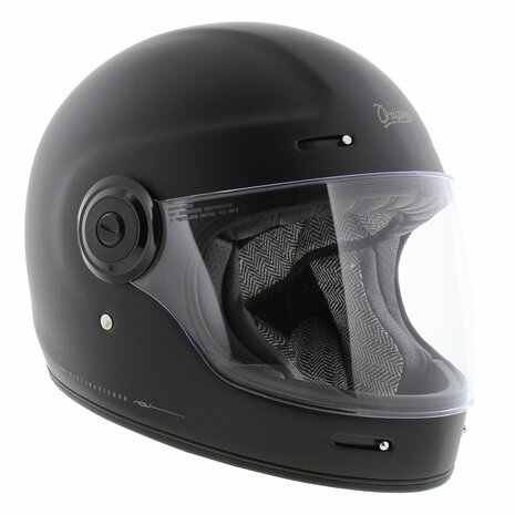 Origine Vega Vintage Full face motorcycle helmet Distinguished matt black Helmetdiscounter