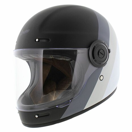 Origine Vega Vintage Full face motorcycle helmet - Primitive matt black grey white