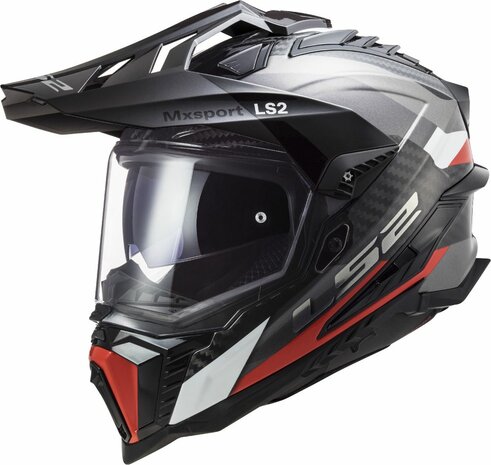 LS2 MX701 Explorer Carbon Frontier gloss titanium red