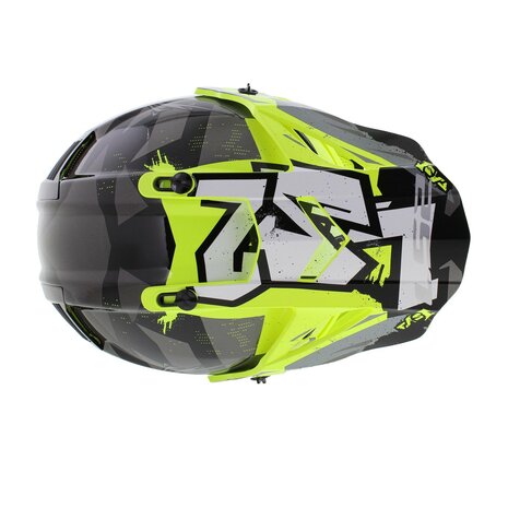 LS2 MX437 Fast EVO II mini Crusher gloss black h-v yellow children MX motorcycle helmet